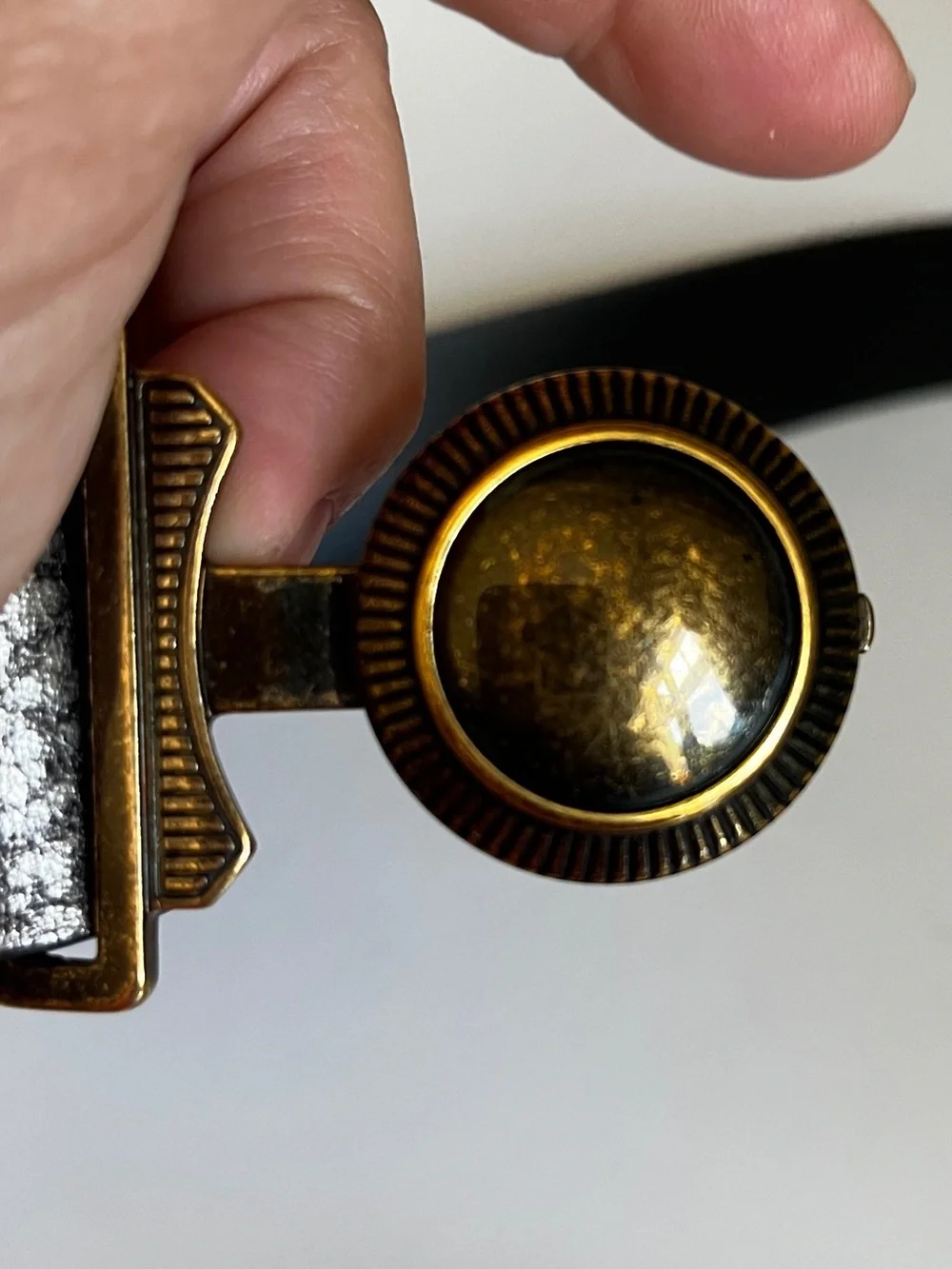 RARE Burberry Prorsum Leather and Brass Logo Toggle Buckle Belt